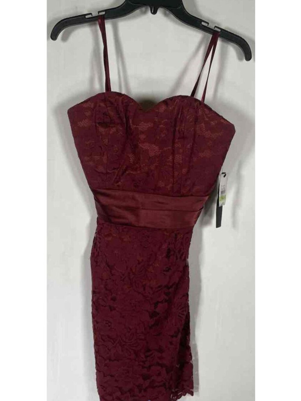 Vintage Y2K Miss Sixty Burgundy Lace Strapless Corset Mini Dress Size 4